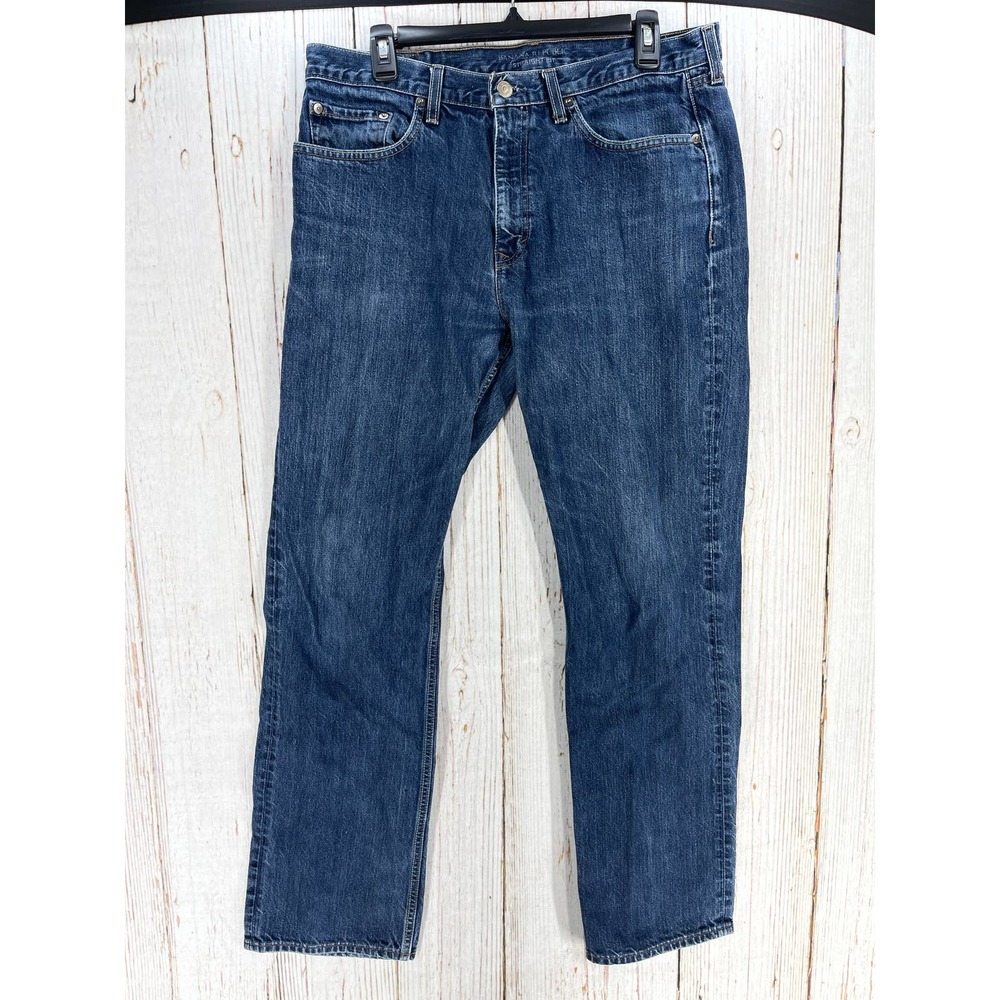 Banana Republic Men Jeans Size 34 Blue Denim 100% Cotton Straight Fit Mid Rise
